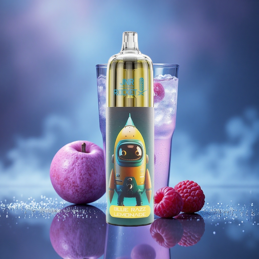 JNR Rocket-X 12400 Citronnade Bleu Razz avec Flux d'Air Réglable et Lumières RGB