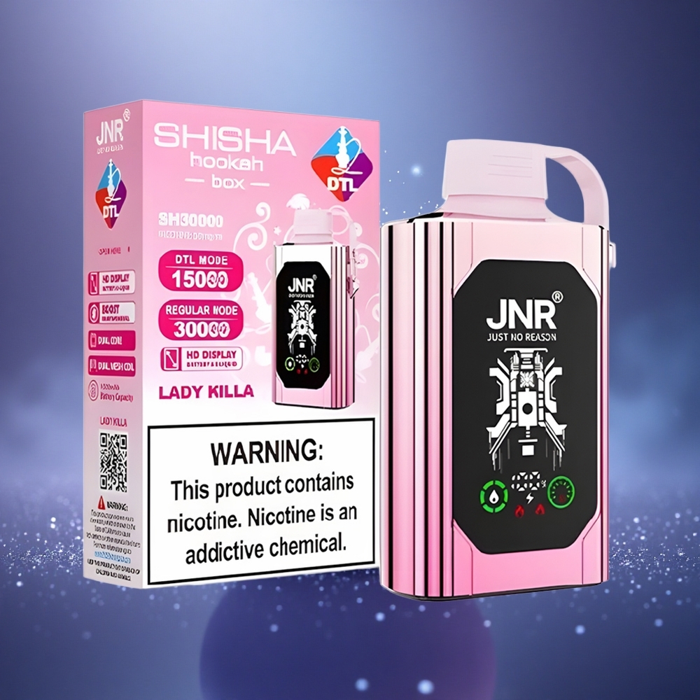 JNR Shisha Hookah Box 20500 Dame Tueuse HD Affichage 25ml Double Bobine