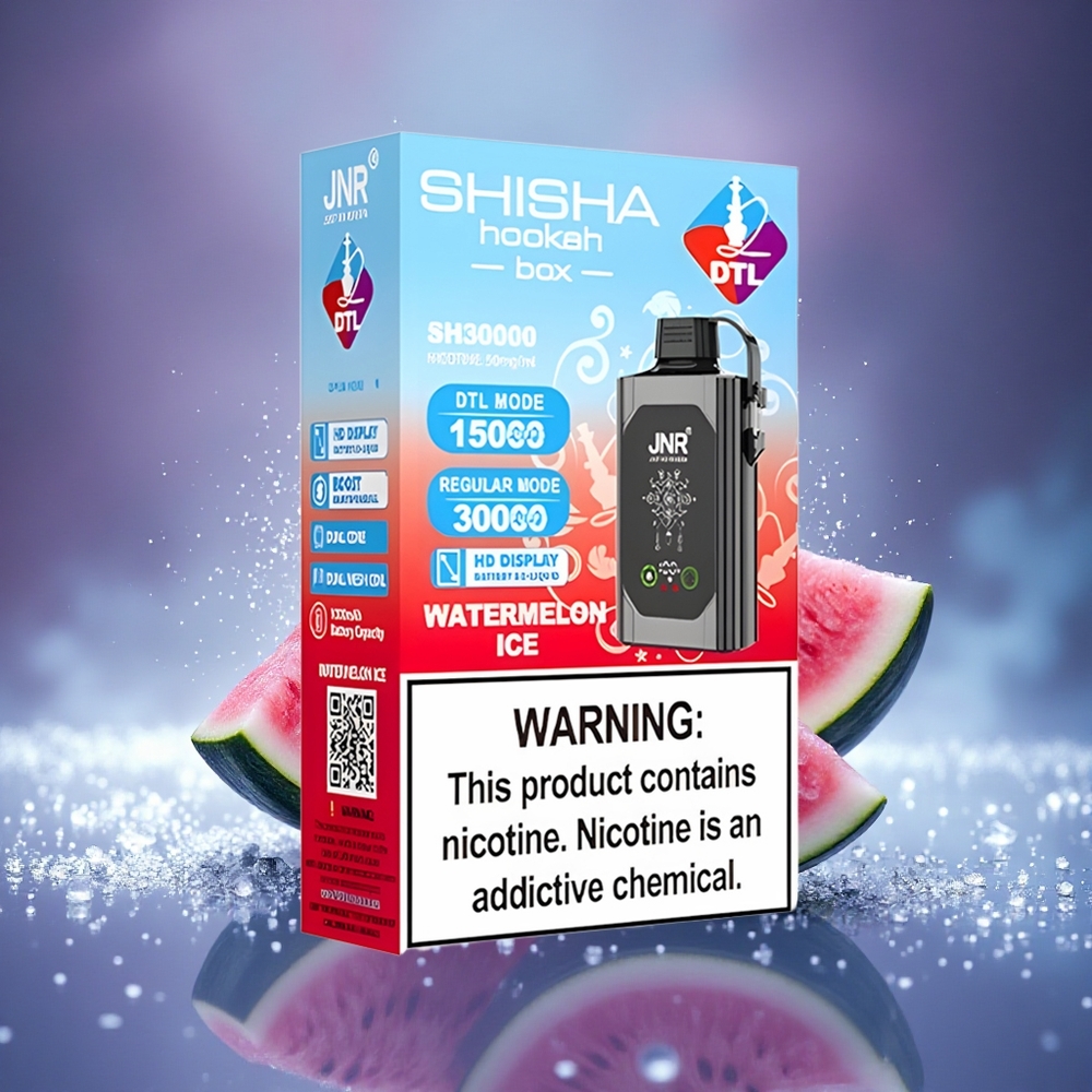 JNR Shisha Hookah Box 20500 Glace Pastèque HD Dual Mesh Charge Rapide
