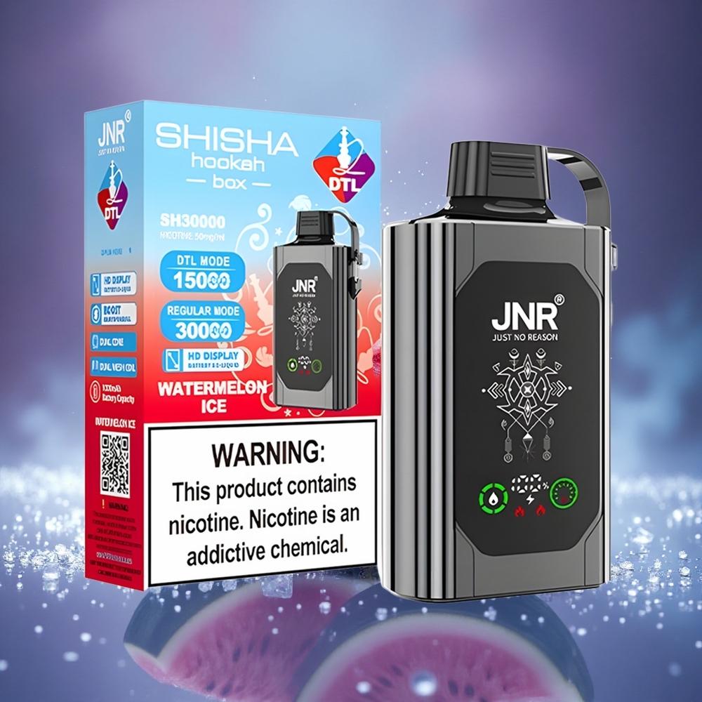JNR Shisha Hookah Box 20500 Glace Pastèque HD Dual Mesh Charge Rapide