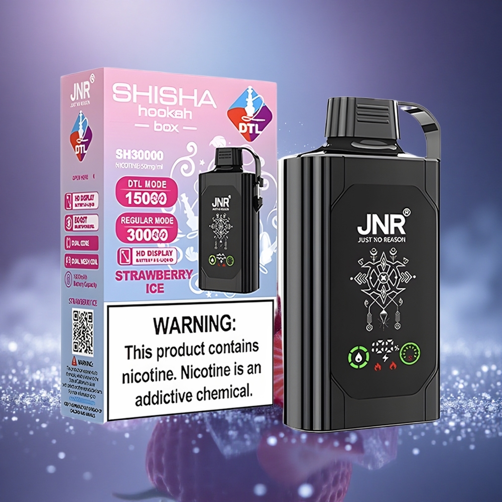 JNR Shisha Hookah Box 20500 Glace à la Fraise HD Affichage Dual Mesh