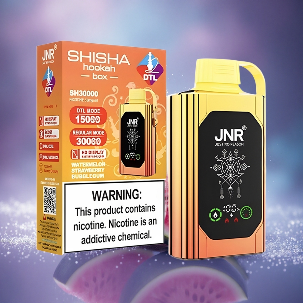 JNR Shisha Hookah Box 20500 Pastèque Fraise Bubblegum Dual Mesh Coil Type-C