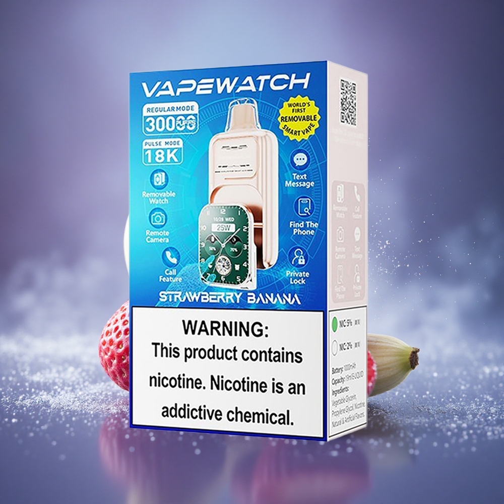 JNR VapeWatch 30000 Fraise Banane Double Mesh 19mL 1000mAh