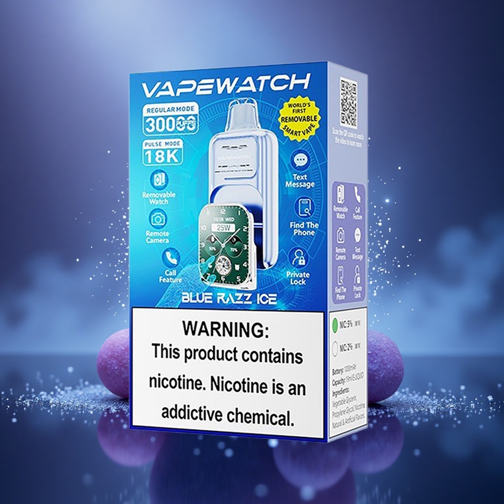 JNR VapeWatch 30000 Glace Bleue Framboise Double Mesh 19mL