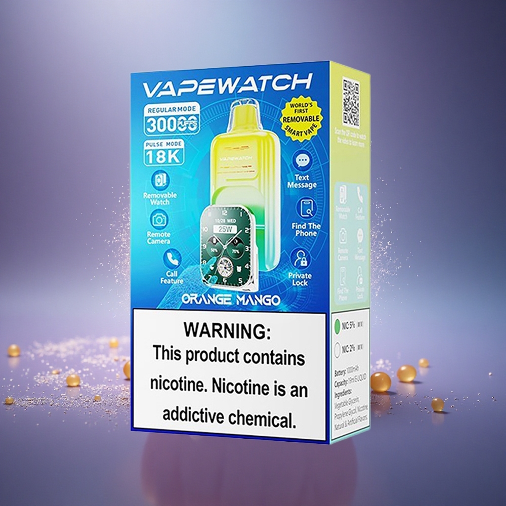 JNR VapeWatch 30000 Mangue Orange Dual Mesh Charge Rapide Type-C