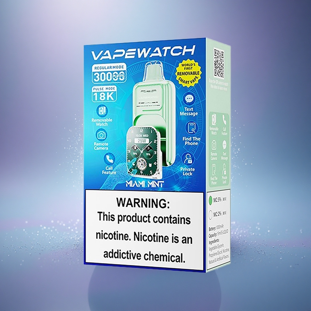 JNR VapeWatch 30000 Menthe Miami Double Mesh Charge Rapide