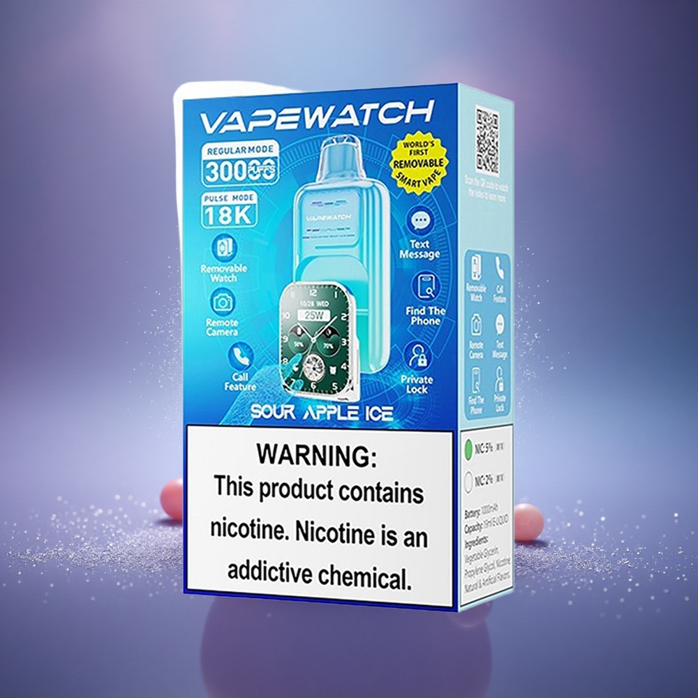 JNR VapeWatch 30000 Pomme Acidulée Glace 19mL Dual Mesh