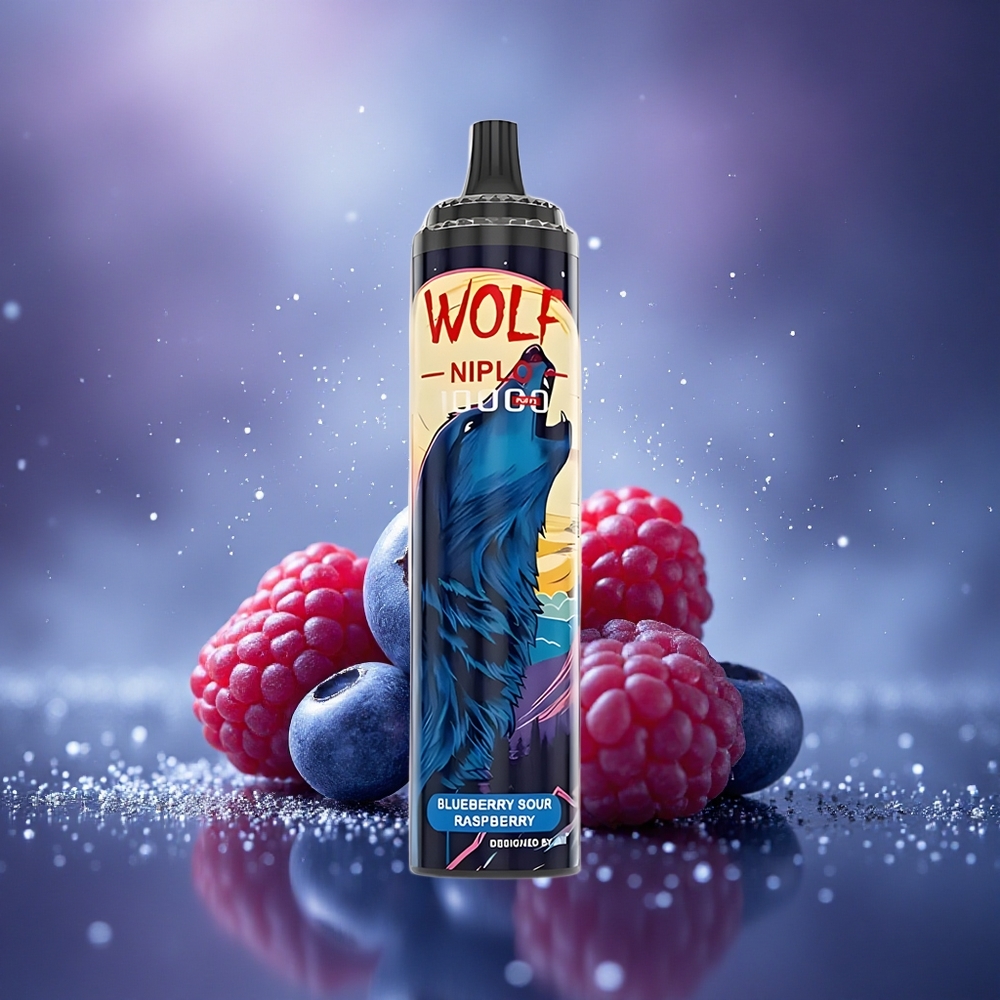 JNR Wolf Niplo 10000 Framboise Acidulée Myrtille 20ml Type-C