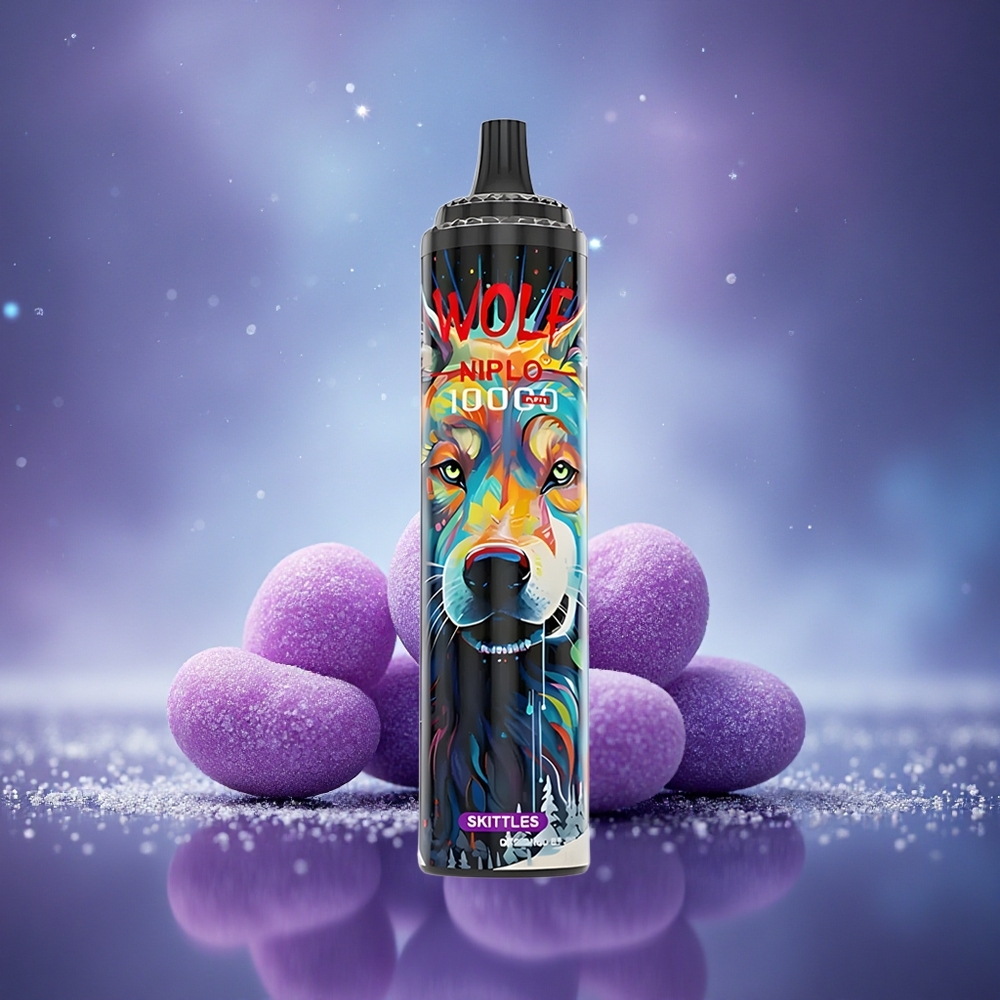 JNR Wolf Niplo 10000 Skittles 10000 Bouffées Capuchon Mesh 1.0 Ohm